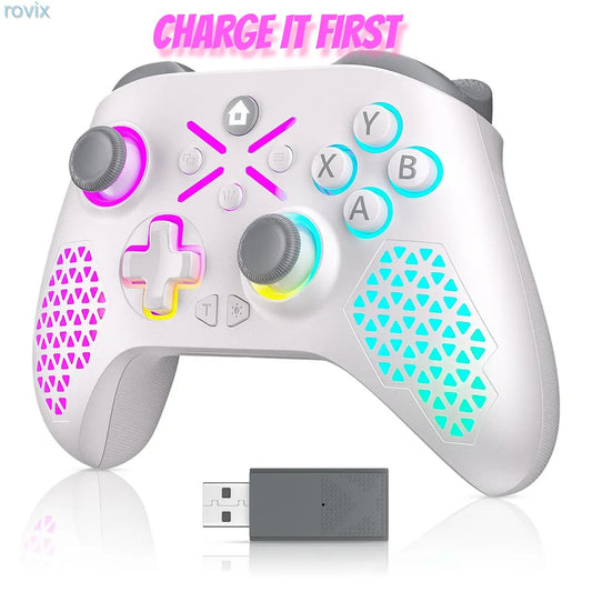 2.4G Wireless RGB Controller with Turbo & Audio for Xbox PC Switch