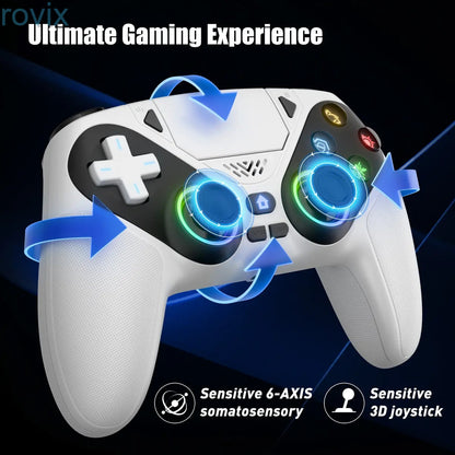 PS5 Wireless Controller Pro – Anti-Drift, Dual Vibration, RGB Lights, Programmable Buttons, Fast Charging